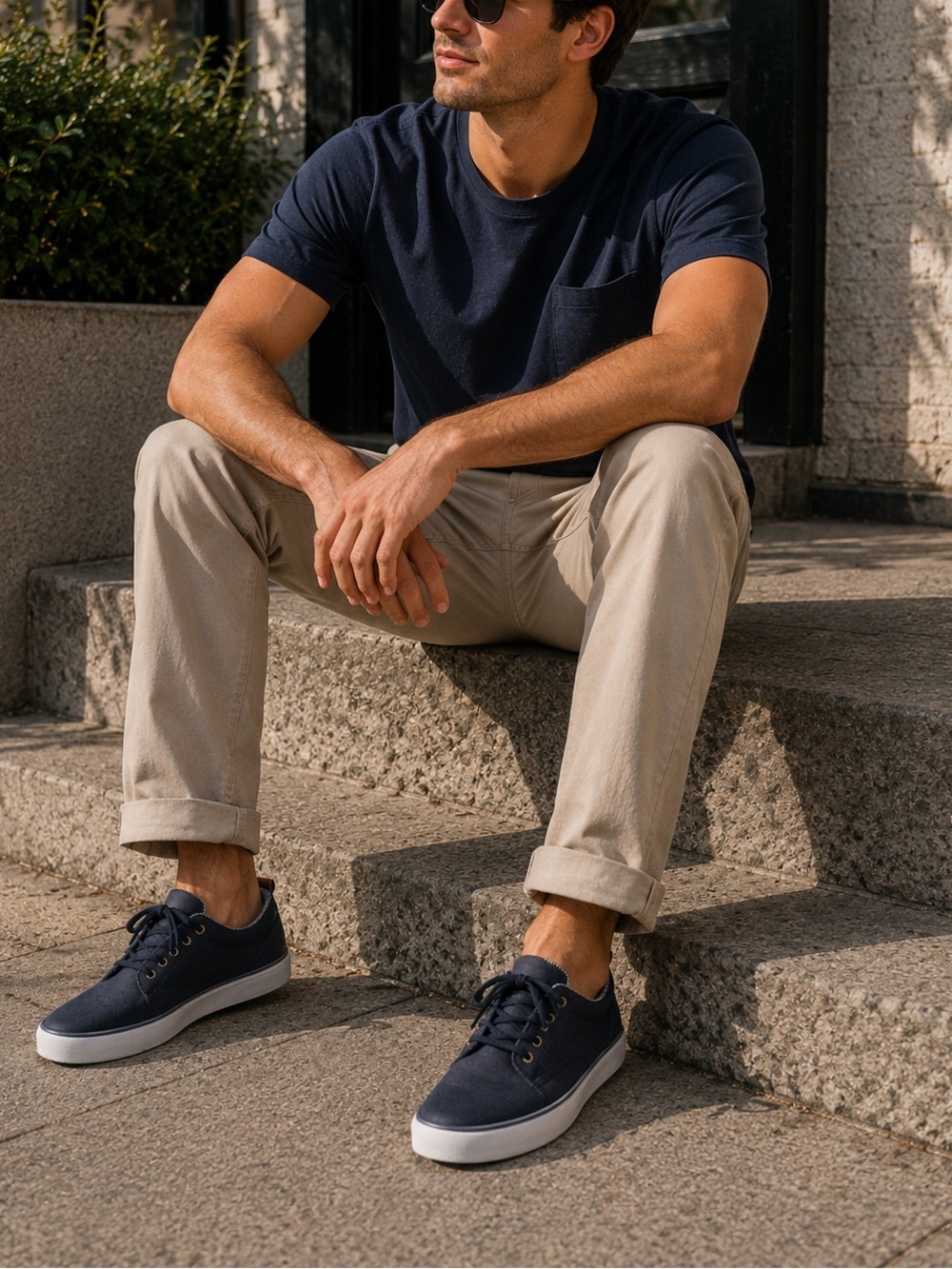 Goodfellow & Co Men's Dark Navy Canvas Low-Top Sneakers